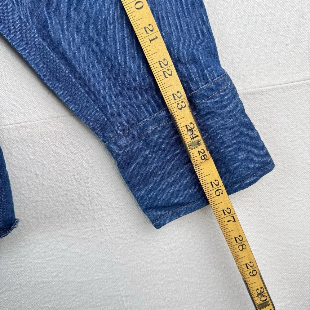 Vtg Wrangler Western Denim Pearl Snap Men's Large Embroidered Speed‎ Limit
